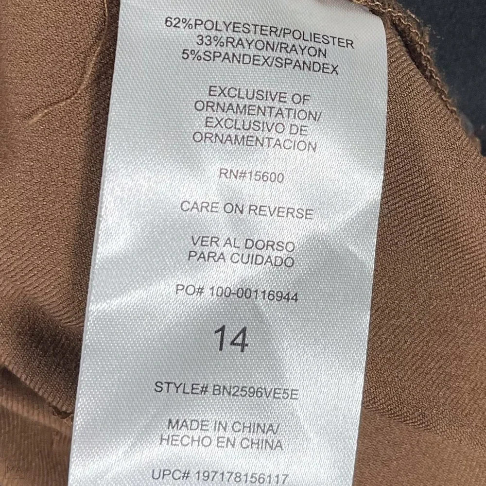 NEW Democracy Women's Pants "Ab"technology Cargo Wide Leg 14 Brown - Picture 3 of 9